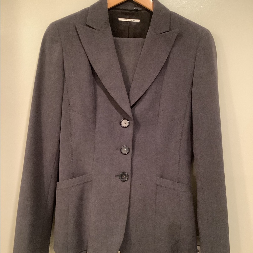 Tahari Charcoal Gray Blazer